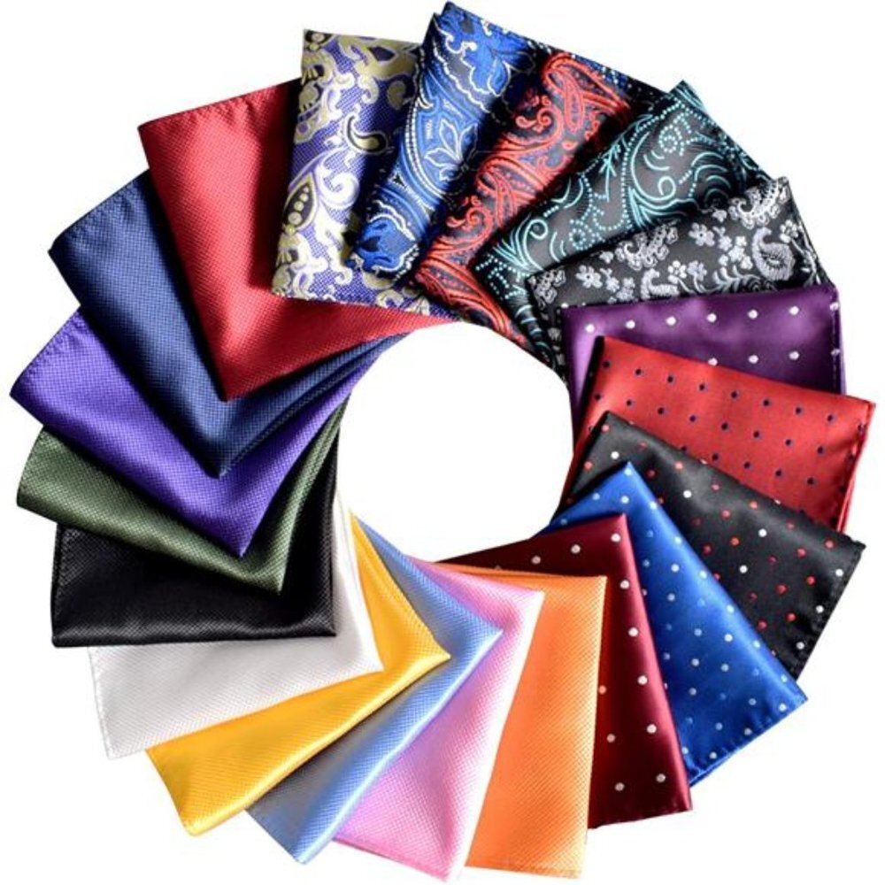 20 Pack Men's Pocket Squares handkerchiefs Set Assorted Colors with Box